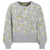 Damen Strickpullover mit Allover-Muster hellgrau