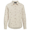 Damen Cordbluse mit floraler Stickerei beige