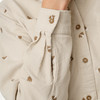 Damen Cordbluse mit floraler Stickerei