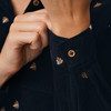 Damen Cordbluse mit floraler Stickerei