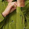 Damen Cordbluse mit floraler Stickerei