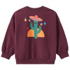 Jongenssweatshirt met opdruk op de rug donkerrood