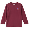 Jongensshirt met lange mouwen en kleine print donkerrood