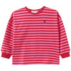 Meisjesweater met gestreept patroon roze / rood