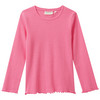 Mädchen Langarmshirt in Rippstruktur pink