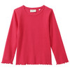 Mädchen Langarmshirt in Rippstruktur