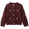 Mädchen Strickjacke mit Blumen-Stickerei