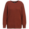 Damen Strickpullover mit Rippstruktur rostbraun