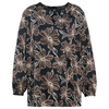 Damen Bluse mit Blumen-Muster schwarz / braun / creme