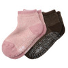 2 Paar Mädchen Stoppersocken im Set rosa / dunkelbraun