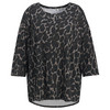 Damen Shirt mit 3/4-Arm hellbraun / schwarz