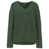 Damen Strickpullover mit V-Ausschnitt dunkelgrün