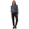 Damen Satinbluse mit Allover-Print