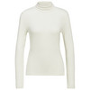 Damen Langarmshirt mit Rollkragen cremeweiss