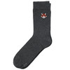 1 Paar Herren Socken mit Stickerei dunkelgrau