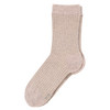 1 Paar Damen Socken mit Rippstruktur beige