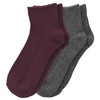 2 Paar Damen Socken mit Woll-Anteil weinrot / dunkelgrau