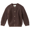 Baby Strickjacke mit Rippstruktur dunkelbraun