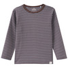 Baby Langarmshirt mit Rippstruktur dunkelbraun / blau