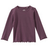 Baby Langarmshirt mit Rippstruktur dunkellila