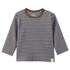 Newborn Langarmshirt mit Rippstruktur dunkelbraun / blau