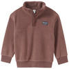 Jungen Fleeceshirt mit Troyerkragen braun
