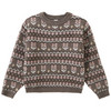 Mädchen Strickpullover mit Effektgarn dunkelbraun