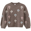 Mädchen Strickpullover mit Blumen-Motiv