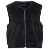 Damesvest van imitatiebont donkergrijs