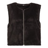 Damesvest met imitatiebont donkerbruin