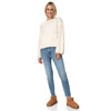 Damen Strickpullover mit Feder-Optik