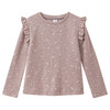 Mädchen Sweatshirt mit Rüschen dunkelbraun
