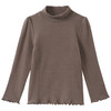 Mädchen Langarmshirt mit Rippstruktur dunkelbraun