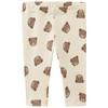 Newborn Leggings mit Rippstruktur cremeweiss