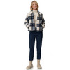 Damen Teddyjacke mit Karo-Muster