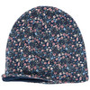 Mädchen Mütze mit Blümchen-Allover dunkelblau