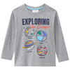 Jungen Langarmshirt mit  Print hellgrau