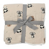 Musselin-Decke mit Teddyfleece beige / hellgrau