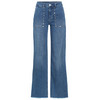 Damen Wide-Leg-Jeans mit Nieten Applikation