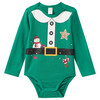Baby Weihnachtsbody im Elf-Design dunkelgrün