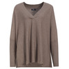 Damen Woll-Pullover mit V-Ausschnitt hellbraun