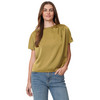 Satijnen damesblouse met plooidetail