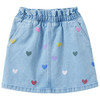 Mädchen Jeansrock mit bunten Herzen