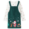 Mädchen Weihnachtsset mit Kleid und Shirt dunkelgrün