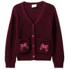 Mädchen Weihnachtsstrickjacke mit Stickerei