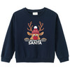 Kinder Weihnachtssweatshirt mit Print dunkelblau