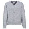 Damesvest met kabelpatroon lichtgrijs