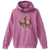 Mädchen Hoodie mit Pferde-Motiv dunkelrosa
