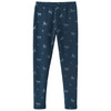 Mädchen Thermo-Leggings mit Pferde-Allover dunkelblau