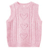 Mädchen Strickpullunder mit Zopfmuster rosa